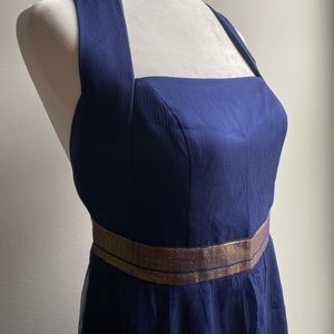 Bespoke Blue and Gold Gown made in Dubai